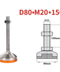 Heavy Duty Carbon Steel Thread Adjustable Leg Leveler Feet 4 Pack Equipment Support for leveling uneven surfaces.