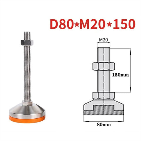 Heavy Duty Carbon Steel Thread Adjustable Leg Leveler Feet 4 Pack Equipment Support for leveling uneven surfaces.