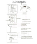 Installation guide for slick stainless steel door hinges with ball bearing and built in dampers for cafe style doors.
