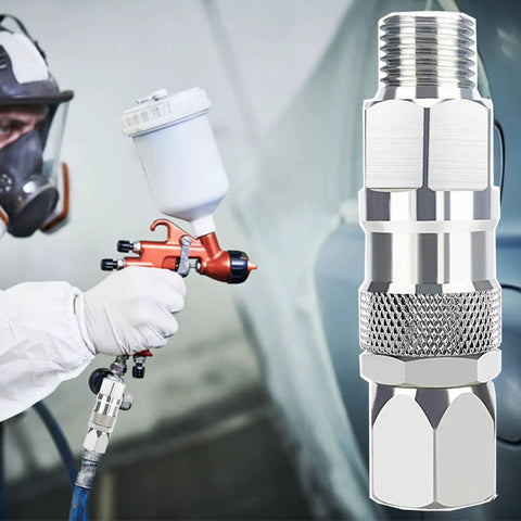 360 Degree Swivel One Quarter Inch Hose Joint For Airless Paint Sprayers Stainless Steel Connector With No Kink Rotation High Pressure Spray Gun Attachment Durable Rustproof 2 Pack For Hose And Sprayer, close-up