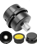 Durable Metal Air Compressor Silencer Filter Replacement With 20mm Thread And One Half Inch NPT Fit, shown in multiple angles