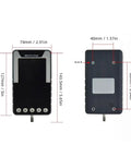 Ultra Compact 50N Digital Force Gauge With Three Modes And Color Flip Display, Switch Between N Kg Lb Units, 3.7V Battery, Data Output Software For Force Testing, Real Time And Peak Hold, Ideal For Lab And Workshop Use, front and back dimensions