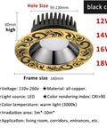 Gold and black LED recessed ceiling downlight 12W, 14W, 16W, 18W, suitable for 4 inch 5 inch installations, elegant design.