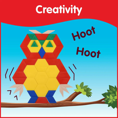 Plastic Pattern Blocks Set Of 250 For Math Manipulatives Fractions Symmetry Patterning And Creativity Kid Friendly Owl Design