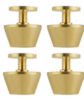 Top Shelf Solid Brass Screw Back Metal Studs With Knockout Gold Finish Heavy Duty Flat Spike Rivets For Leather Craft And Handbag Hardware Comes With Dead Tight Threaded Screws, 9mm diameter, pack of four