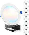 Ultra Slim 6 Inch LED Recessed Downlights Kit With Junction Box, 16 Pack, Dimmable 850 LM, Tunable From 2700K To 6000K