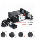 Heavy Duty Electric Terminal Crimping Machine With Precision Dies showing control panel and crimping die attachments.