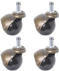 Heavy Duty Antique Ball Casters Deliver Hella Smooth Swivel Operation With Classic Brass Look, set of four, 1.5 inches wide.