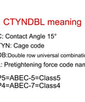 CTYNDBL meaning chart for Top Notch High Speed Precision Machine Tool Bearing Pair Set For 7312 7313 7314 7315 7316 7317.