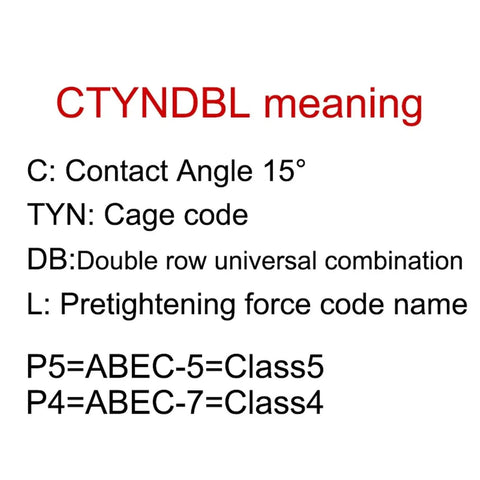 CTYNDBL meaning chart for Top Notch High Speed Precision Machine Tool Bearing Pair Set For 7312 7313 7314 7315 7316 7317.