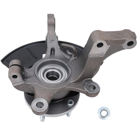 Front view of Front Left Wheel Hub Bearing and Steering Knuckle Assembly 698405 for Mercury Mariner, Ford Escape, Mazda Tribute.