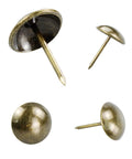 Top Shelf 200 Piece Set Of 5/8 Inch 16 X 20mm Upholstery Tacks Featuring Solid Round Bronze Heads in various angles.