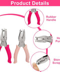 Two Pack Single Hole Paper Punch Metal Handheld Craft Hole Puncher With Soft Grip Handle Perfect For Scrapbooking DIYers Cards And Tags And Tickets Durable Stainless Steel Build Pink And Rose Handles