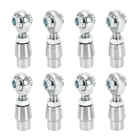Precision Ground Built Tough 8 Piece Heim Joint Rod End Kit With 5 8 Inch By 18 Threads For Self Aligning Linkage Flex and Rock Solid Machinery Rigging Without Any Hassle - eight shiny chromoly rod ends
