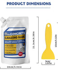 Professional Grade Concrete Caulk And Strong Cement Sealant Bonding Adhesive For Rapid Crack Filling That Sets Quick To Block Water Leaks And Keep Pavement Looking Rock Solid in 500ml pouch with application tool.