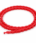 Three Eighths Inch By 4 Foot Z Type Adjustable Link V Belt 3L shown coiled, in bright red, suitable for drill press, saws, and lathes