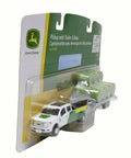 1/64 Scale Farm Toy Pickup With Trailer And Bale Load Rig in packaging, die-cast metal, with realistic dealer graphics