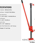 Specifications of 48 Inch Ratcheting Off Road Utility Jack With 7000 Lb Capacity For Tractors And Trucks, Heavy Duty Farm Jack