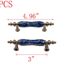 Chinese Style Ceramic Cabinet Pulls Set Of 4 In Antique Bronze With Screws Antique Finish Handcrafted Drawer Knobs