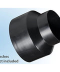 Quiet Bathroom Exhaust Fan With Brushless DC Motor duct adapter, 4 inches, shown in black material for ventilation setup.