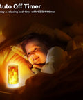 Child enjoying Flameless LED Flame Lights With Remote Control And Timer Battery Powered Outdoor Waterproof Flame Lights For Fireplace Garden Patio And Bar Lit Gravity Sensing Realistic Dancing Flames Breathing And Warm Constant Modes on bedside
