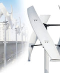 Heavy Duty Vertical Axis Wind Turbine Generator 20kW With Permanent Magnet Maglev Tech Multi Voltage 12V 24V 48V 220V Includes Charge Controller Ideal For Off Grid Home RV Boat Farm Use installed on rooftop.