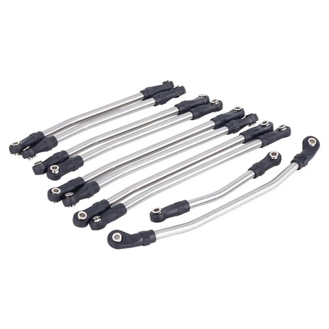 313mm Wheelbase Stainless Steel Link Rod Set For 1/10 RC Crawler Axial SCX10 II 90046 Upgrade Parts, Easy Install, Beefed Up Metal Linkage