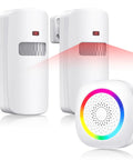 Wireless Motion Sensor Door Chime With 61 Melodies And 120dB Max Volume PIR Entry Alert With 5S Detection Interval 5 Volume Levels RGB Light Indicator Easy Install For Home Office Store Elderly And Visitors, with sensor and receiver