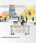 Heavy Duty Automatic Bottle Labeling Machine Handles Adhesive Stickers On Plastic Containers Like Butter Crushing Industrial Output With Total Ease And Zero Sweat. Machine labeling jars and containers.