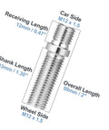 Upgrade Your Ride With These Boxonly M12x1.5 To M12x1.5 50mm Wheel Stud Conversion Kit Bolts Made For BMW Z3 Z4 And 3 Series Series Cars Offering Rock Solid Chrome Steel Rust Resistance And Super Easy Alignment Every single Time. Chrome steel M12x1.5 wheel stud conversion bolt, 50mm overall length, 33mm shank