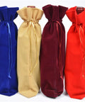 Four Pack Flannelette Wine Bottle Bags With Drawstrings For Travel Gift Packaging And Party Supplies Fabric Bottle Covers in four colors