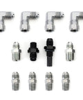Components of 70 Inch 6AN Stainless Braided Transmission Cooler Hose Kit With AN6 Fittings For GM Chevy Ford