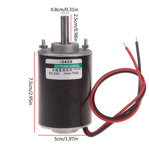 Industrial Grade 30W High Speed Permanent Magnet Motor With Reversible CWCCW Gear For Diy Candy Floss Machines And Small Cutting Tables, 24V size.