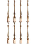 Heavy Duty Deck Banister Column 8 Pack With Adjustable Angle Brackets And Beefy Floor Mount Base, aluminum posts for stair railing.