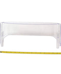 Refrigerator Door Bin Replacement OEM Part for Easy Install and No Tools Needed Durable Shelf Bin shown with tape measure for size reference
