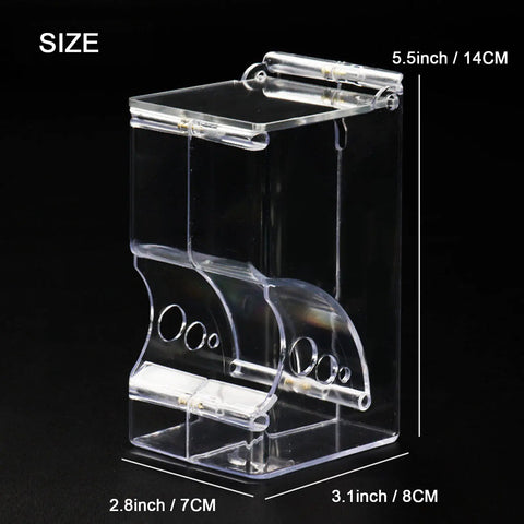 Top Rated Two Piece Automatic Hamster Feeder With Sturdy Wall Mount Brackets And Wide Mouth Design Fits Standard Avian Cages size 5.5 x 3.1 x 2.8 inches.