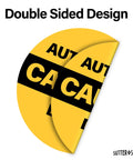Two Pack Caution Automatic Door Stickers For Sliding Glass Doors Double Sided Weatherproof Vinyl Safety Decals With Adhesive