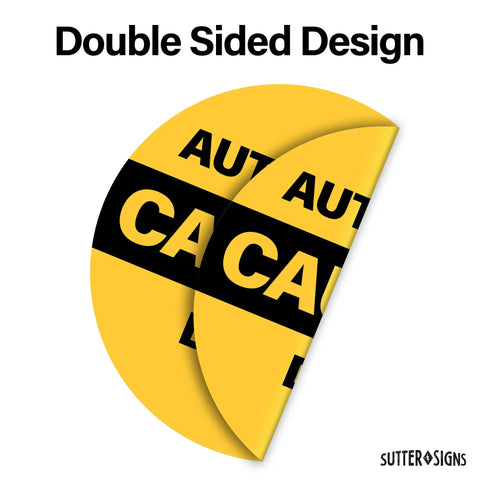 Two Pack Caution Automatic Door Stickers For Sliding Glass Doors Double Sided Weatherproof Vinyl Safety Decals With Adhesive