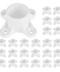 25 Pack One Half Inch PVC Flange Table Leg Caps Fittings Screw Tab Caps For Furniture Support with Glossy White Finish