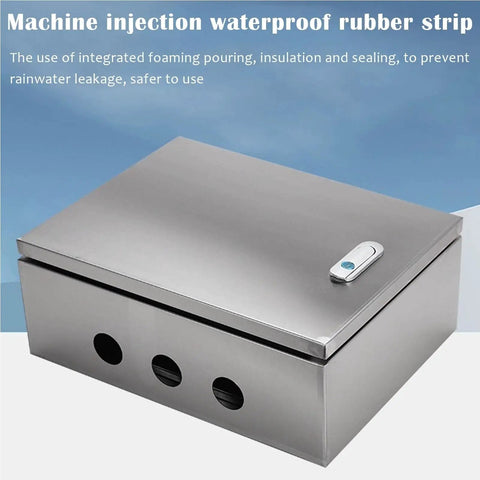 Outdoor Metal Junction Box Built Tough For Industrial Control Weatherproof Electrical Enclosure 20 By 24 By 10 Inch Wall Mounted 2mm Thick Heavy Duty Stainless Steel Box For Outdoor Use, stainless steel lid with cable holes