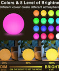 14 Inch LED Ball Light Outdoor Indoor Globe Lamp With Remote Rechargeable Dimmable RGB Color Changing Waterproof Orb display