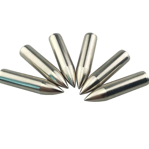 Glue On Field Points Archery Tips For 7mm Arrow Shafts, 1.368 Inch Long, 8mm Outside Diameter, 85 Grain Steel Points, Pack Of 12