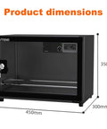 25L Filament Dehumidifier Storage Cabinet For 5 Rolls With Magnetic Seal, 25% RH Humidity Control, dimensions shown