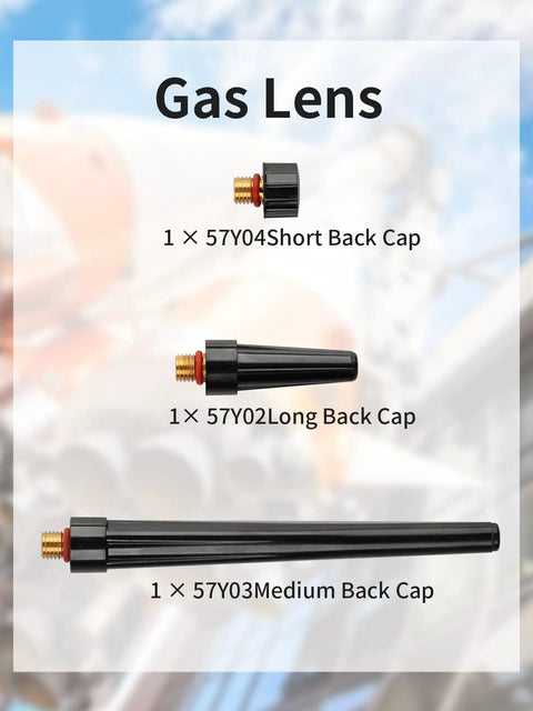 All In One 58 Piece TIG Welding Torch Kit For Gas Lens Setup 0.040 To 1/8 Inch Including WP 9 20 25 Series With Alumina Ceramic Cups Collets Gas Lens Bodies Gaskets And Back Caps Pro Grade Ready To Weld