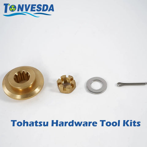 Outboard Propeller Installation Hardware Kit For Tohatsu 25 To 30 HP Boats Includes Thrust Washer Washers Nut And Cotter Pin
