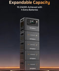 Top Shelf Portable Power Station Featuring 2048 Wh Heavy Duty Battery Bank And 3000 W Instant Output Tied To A Snappy 400 W Solar Panel For Weekend Adventures stacked for expandable capacity.