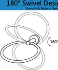 Matte Black Towel Ring For Bathroom And Kitchen Wall Mount with 180-degree swivel feature, heavy-duty stainless steel