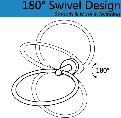 Matte Black Towel Ring For Bathroom And Kitchen Wall Mount with 180-degree swivel feature, heavy-duty stainless steel