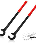 Heavy Duty 12-Inch Cable Bender Two Pack For 350 MCM Electrical Wire, angled head design for easy bending of thick wires.
