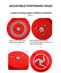 Adjustable positioning holes on Built Tough Folding Cable Rack With Single Axis Wire Dispenser for multiple spool storage.